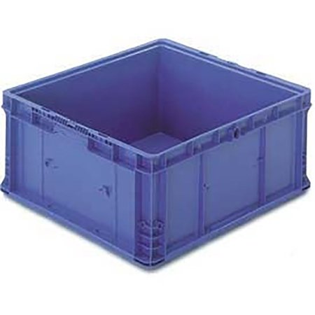 Straight Wall Container, Blue, Polyethylene, 24 in L, 22-1/2 in W, 14-1/2  in H